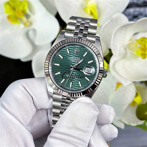 rolex datejust fluted green|rolex datejust green price.